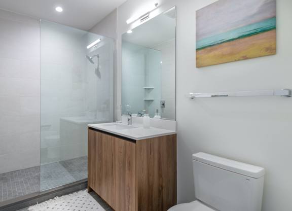Primary Bathroom at Eastline Residences Apartments, Texas, 75206