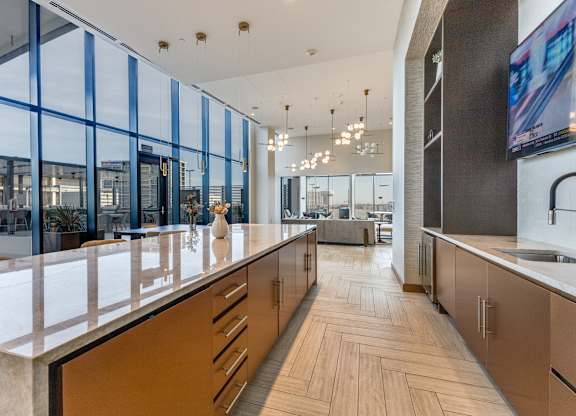 Clubhouse Kitchen at Eastline Residences Apartments, Dallas, TX, 75206