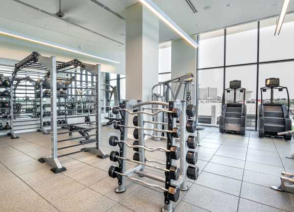 Fully Equipped Gym at Eastline Residences Apartments, Dallas, TX