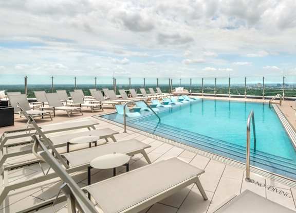 Pool with Lounge Chairs at Eastline Residences Apartments, Texas, 75206