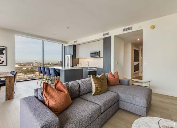Family Living Room at Eastline Residences Apartments, Dallas, TX, 75206