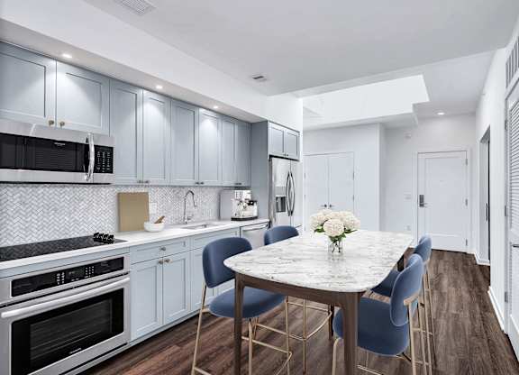 Kitchen with cabinets at The Glover House, Washington, Washington