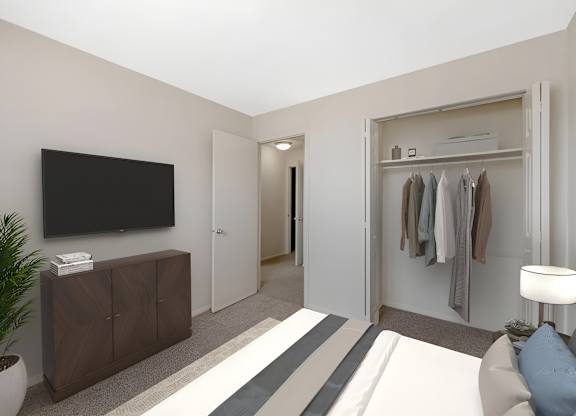 Bedroom With Closet at The Apartments at Hunters Glen, Frederick, MD