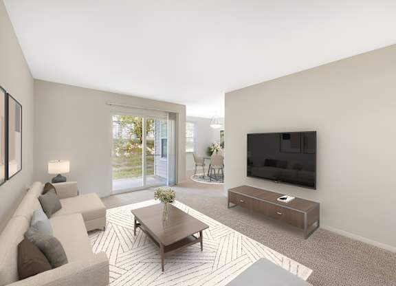 Modern Living Room at The Apartments at Hunters Glen, Frederick, MD, 21702
