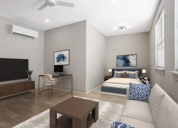 Living Room and Bedroom at Midtown Row Apartments, Montgomery
