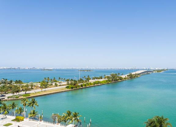 a view of a body of water and a bridge at The Hamilton, Miami, 33137