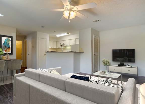 Living Room With TV at Pear Orchard, Ridgeland, MS, 39157
