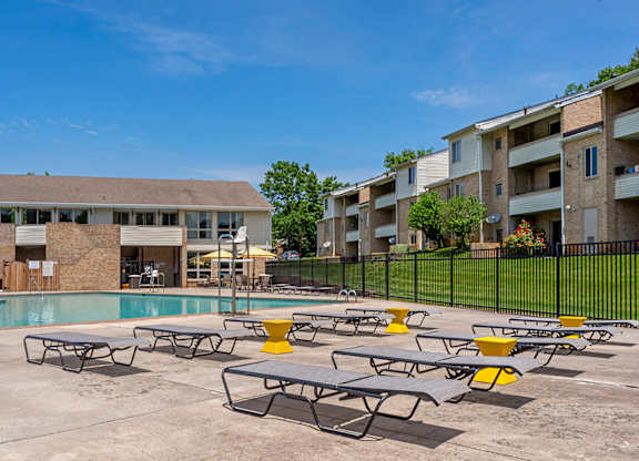 Poolside Relaxing Chairs at The Apartments at Saddle Brooke, Cockeysville, MD