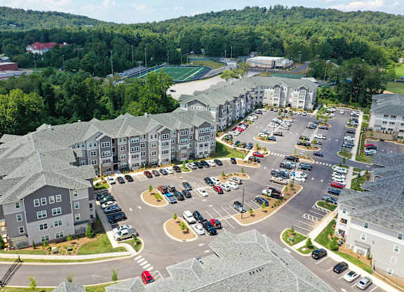 Aerial view of apartments at Skyland Exchange Apartments, Asheville, 28803