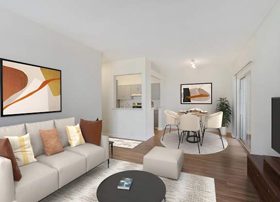 Modern Living Room at Spotswood Commons, Williamsburg, VA
