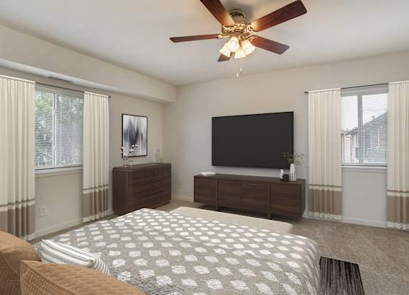 A Bedroom with Bed at The Manor/The Manor East Apartments, Leesburg