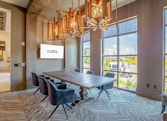 Clubhouse living and dining at The Rosemary Apartments, Humble, 77346