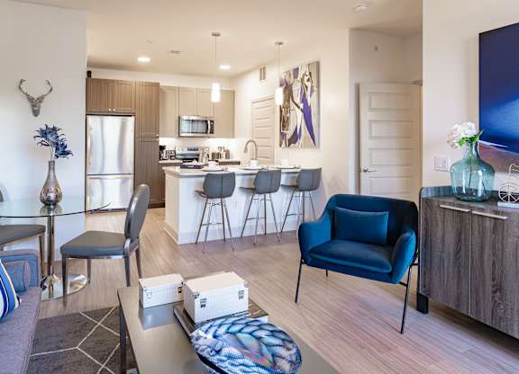 Living room at The Rosemary Apartments, Texas