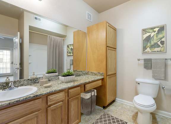 Modern Bathroom at Villaggio Apartments in Bossier City, LA
