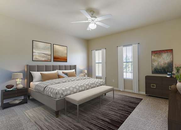 Bedroom at Villaggio Apartments in Bossier City, LA