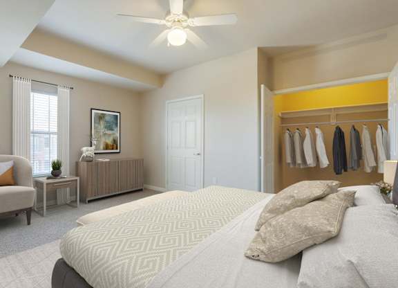 Spacious Bedroom at Villaggio Apartments in Bossier City, LA
