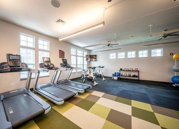 Cardio Machines In Gym at Waterstone at Hamburg Apartments, Kentucky