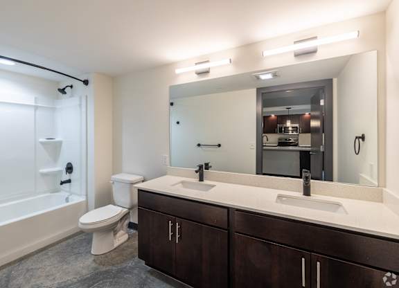 Bathroom with mirror at The 503 Apartments, Dayton, 45402