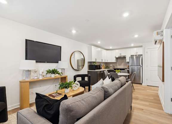 Beautiful living room at The Isaac Apartments, Philadelphia, 19122