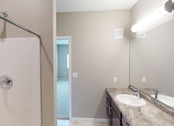 Bathroom With Bathtub at The Haven on Veterans, Fargo, North Dakota