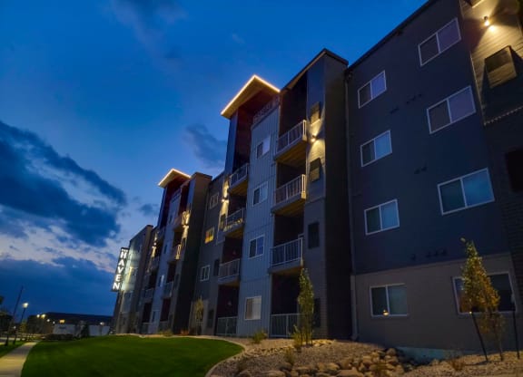 Exterior View In Night at The Haven on Veterans, North Dakota