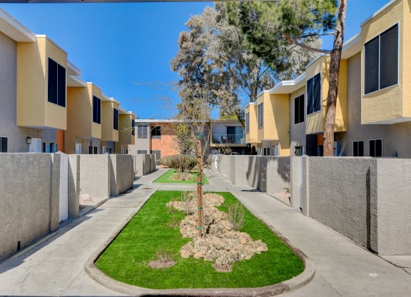 apartment buildings entrance at Summer Meadows, Las Vegas