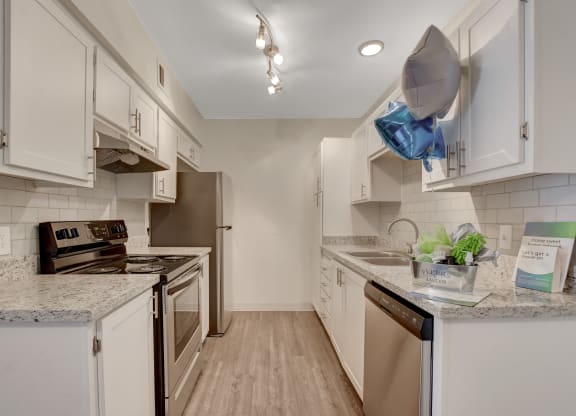 Kitchen with Black gas stove at Summer Meadows, Nevada, 89102