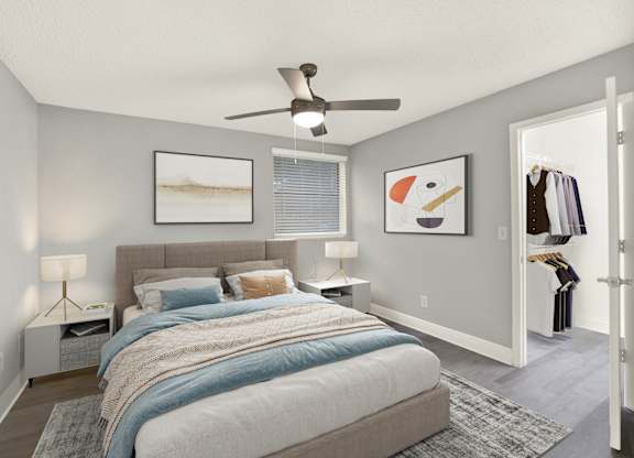 Bedroom With Ceiling Fan at Village Park, Orlando, FL