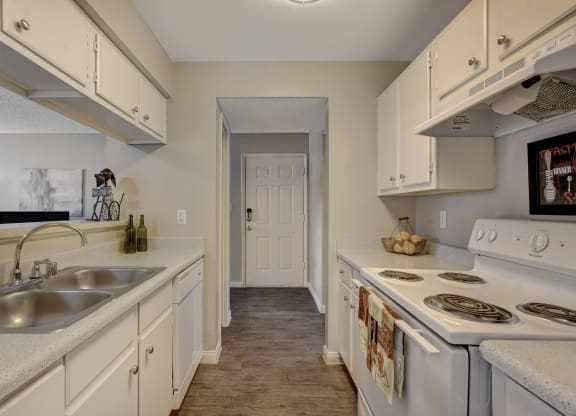 kitchen with white cabinets at Citrus Apartments, Las Vegas, Nevada, 89101