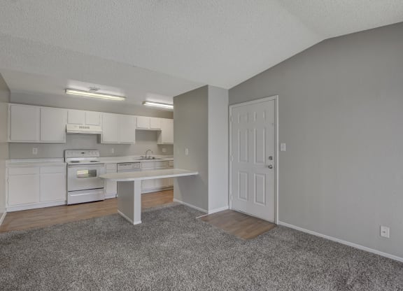 living room with kitchen at Citrus Apartments, Las Vegas, NV, 89101