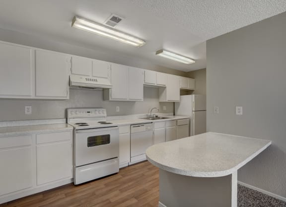 kitchen with white cabonets at Citrus Apartments, Las Vegas, Nevada