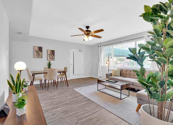 model living room at Hampton Gardens, Saint Louis, Missouri