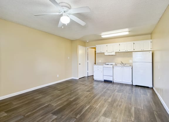 Living room with kitchen at Valencia Park, Phoenix