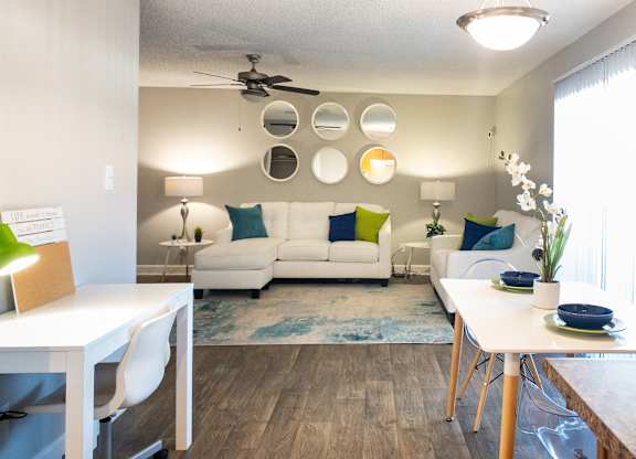 a living room and dining room with couches and a table at Granite Bay, Phoenix, Arizona, 85023