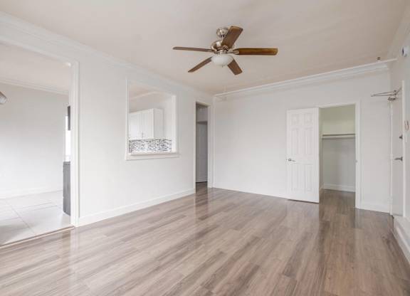 Wooden flooring at Mariposa Willows Apartments, Los Angeles, California