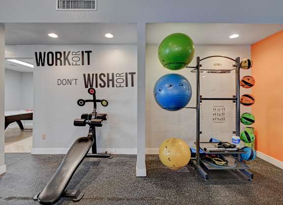 A gym with a sign that says