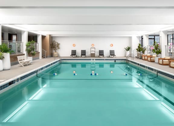 a swimming pool in the lobby at Vision on Lombard, Baltimore, MD 21201