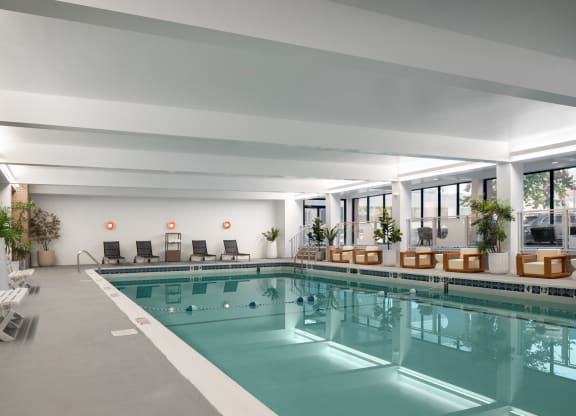 a swimming pool in the lobby of a hotel at Vision on Lombard, Baltimore, MD 21201