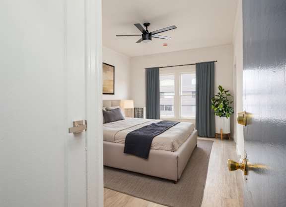 Bedroom area at Westmore Manor Apartments, Los Angeles, California