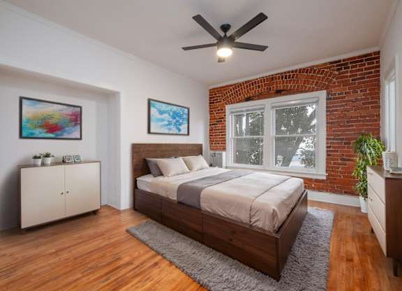 Bedroom interior at Westmore Manor Apartments, California