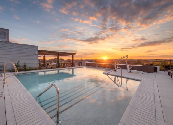 Outdoor pool on a rooftop