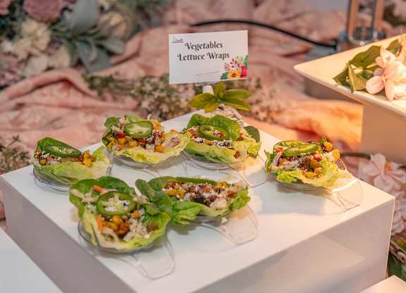 Appetizing Vegetables lettuce wraps at Rooftop and Rose at 901W