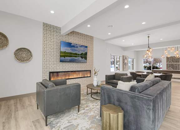Resident lounge fireplace