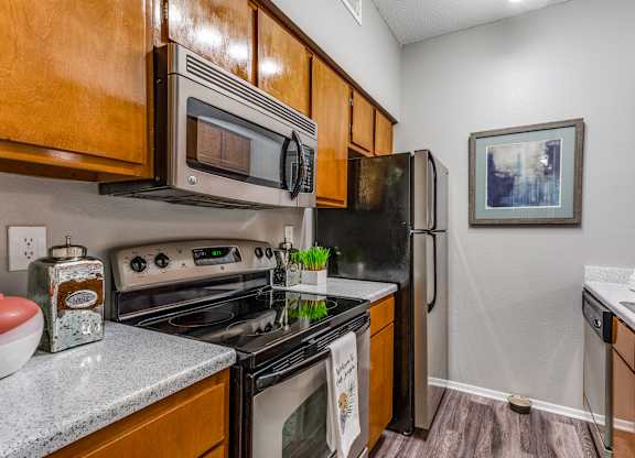our apartments have a modern kitchen with stainless steel appliances