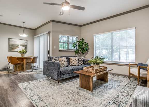 Modern Living Room at Canyon Ridge, Austin