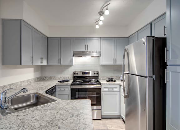 Pet Friendly Apartments in Roswell, GA - 2200 Big Creek Apartments - Luxury Kitchen with stainless steel appliances.