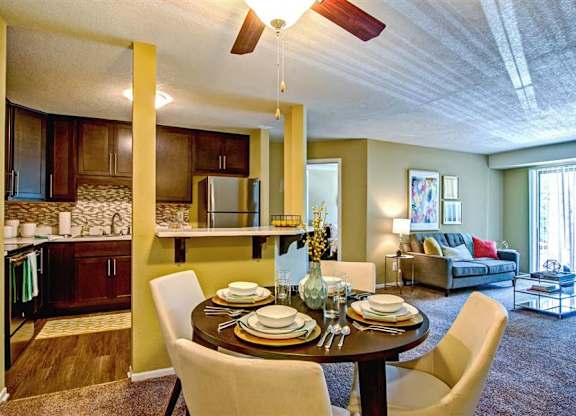 dining area with view to kitchen