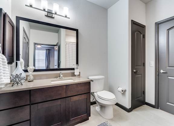 a bathroom with a toilet and a sink and a mirror