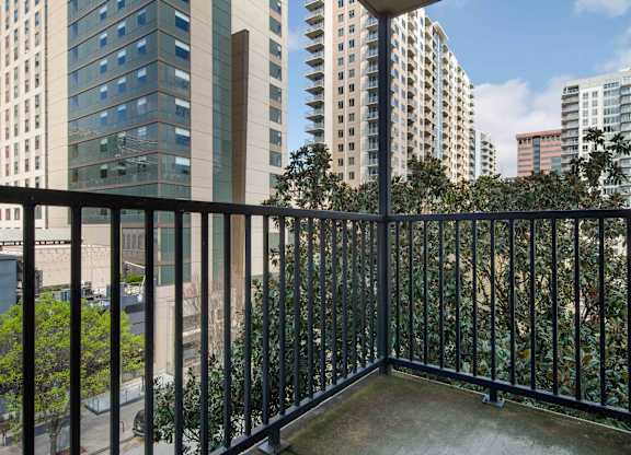 Atlanta, GA Apartments - Biltmore at Midtown - Patio with Views of Midtown