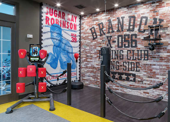 Riverview, FL Apartments – Sole at Brandon - a Fitness Center w/ Boxing Ring & Cardio Area